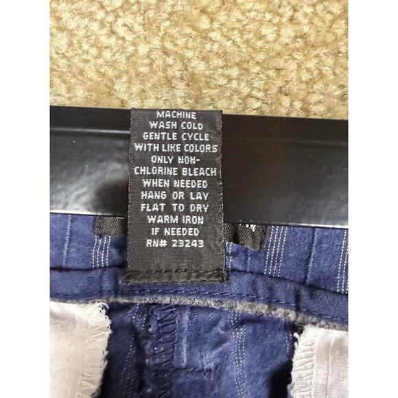 New York & Company Blue Stripe Capris Sz 10 Flap Pocket Straight Leg Cotton B139 - Picture 6 of 12